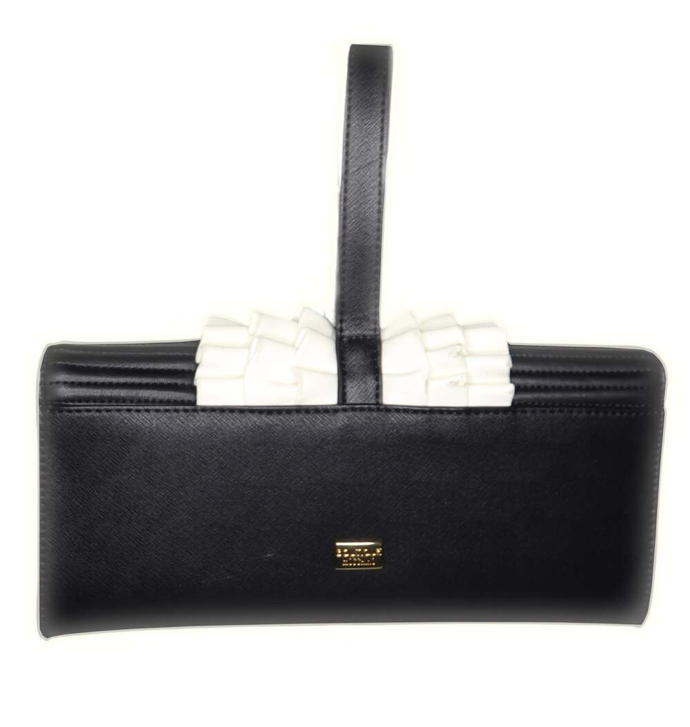 Moschino Saffiano Leather Tuxedo Clutch/Wristlet